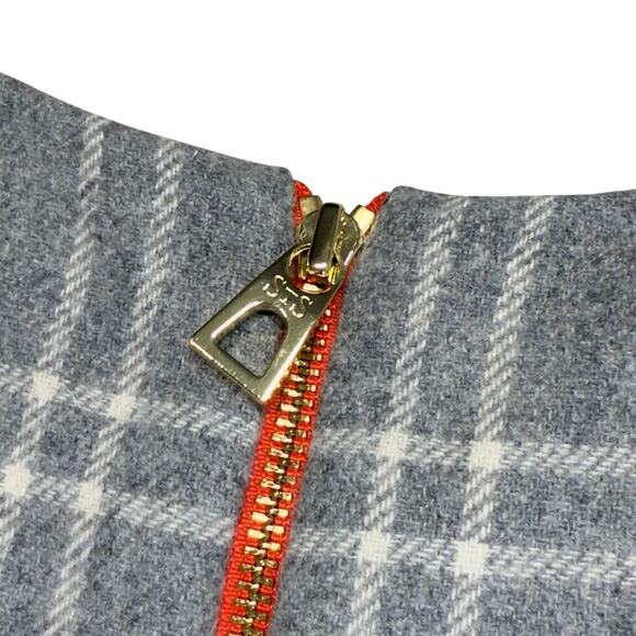 Sail to Sable Gray Orange Wool Plaid A-Line Mod Shift Dress Mod Size 4 - Picture 5 of 10